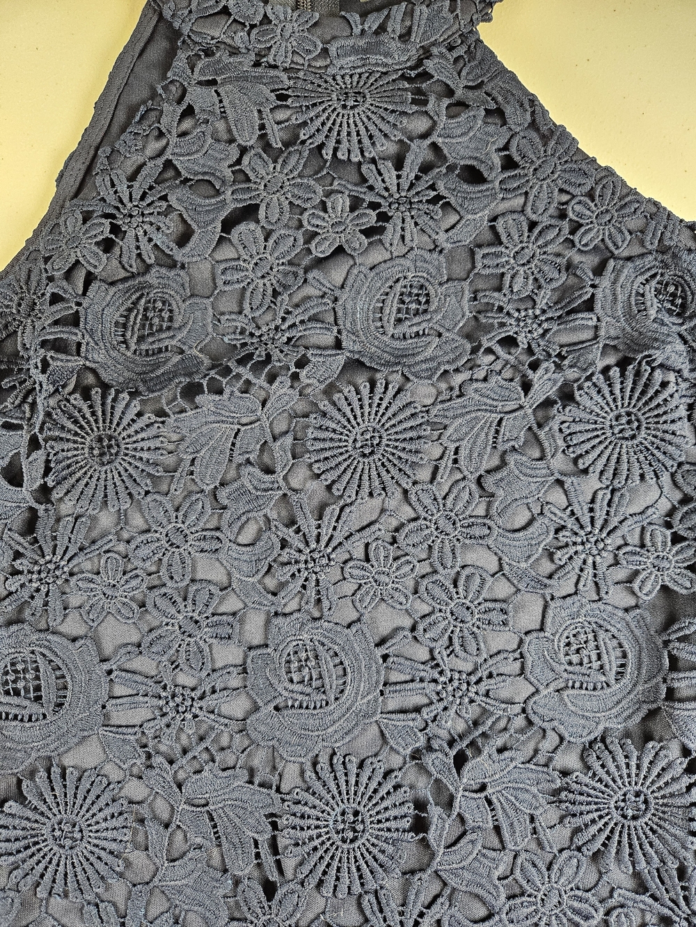 NWT Lulu's Love Poem Dress Women’s XS Lace Mini Crochet Floral Navy Blue - Picture 4 of 10